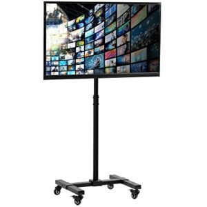 VIVO Mobile TV Cart for 13 to 50 inch Screens up to 44 lbs, LCD LED OLED 4K Smart Flat and Curved Monitor Panels, Rolling Stand, Locking Wheels, Max VESA 200x200, Black, STAND-TV07W