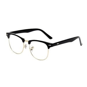 shiratori new vintage fashion half frame semi-rimless clear lens glasses gold