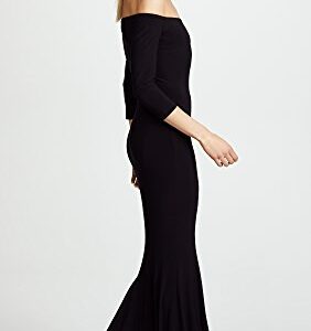 Norma Kamali Women's Kamali Kulture Off Shoulder Fishtail Gown, Black, M