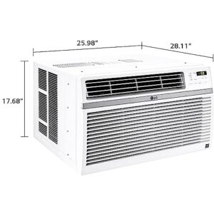 LG 24,500 BTU Window Air Conditioner, Cools 1,560 Sq.Ft. (39' x 40' Room Size), Quiet Operation, Electronic Control with Remote, 3 Cooling & Fan Speeds, ENERGY STAR®, Auto Restart, 230/208V, White