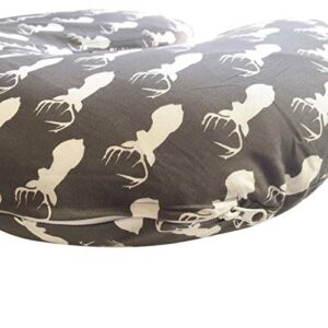 Maternity Breastfeeding Pillow Cover by Danha-Newborn Baby Feeding Cushion Case-Cute Donut Shape Wedge Pillow-Best Infant Support-for New Moms-Deer Head Prints Slipcover-Breathable Soft Fabric