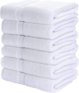 utopia towels 6 pack small bath towel set, 100% ring spun cotton (22 x 44 inches) lightweight and highly absorbent quick drying towels, premium towels for hotel, spa and bathroom (white)