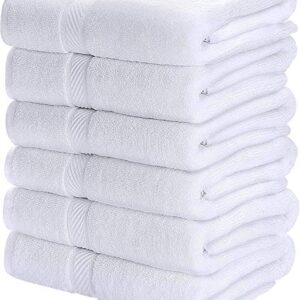 Utopia Towels 6 Pack Small Bath Towel Set, 100% Ring Spun Cotton (22 x 44 Inches) Lightweight and Highly Absorbent Quick Drying Towels, Premium Towels for Hotel, Spa and Bathroom (White)