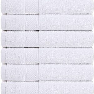 Utopia Towels 6 Pack Small Bath Towel Set, 100% Ring Spun Cotton (22 x 44 Inches) Lightweight and Highly Absorbent Quick Drying Towels, Premium Towels for Hotel, Spa and Bathroom (White)