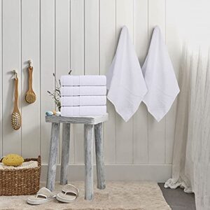 Utopia Towels 6 Pack Small Bath Towel Set, 100% Ring Spun Cotton (22 x 44 Inches) Lightweight and Highly Absorbent Quick Drying Towels, Premium Towels for Hotel, Spa and Bathroom (White)