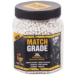game face 20gpw5j 6mm match grade .20-gram 6mm white airsoft bbs (5000-count)