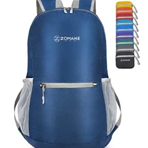 ZOMAKE Ultra Lightweight Hiking Backpack 20L - Water Resistant Small Backpack Packable Daypack for Women Men(Navy Blue)