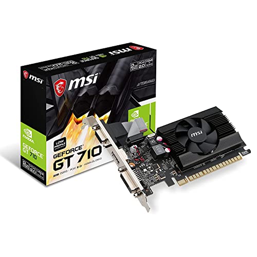 MSI Gaming GeForce GT 710 2GB GDRR3 64-bit HDCP Support DirectX 12 OpenGL 4.5 Single Fan Low Profile Graphics Card (GT 710 2GD3 LP)