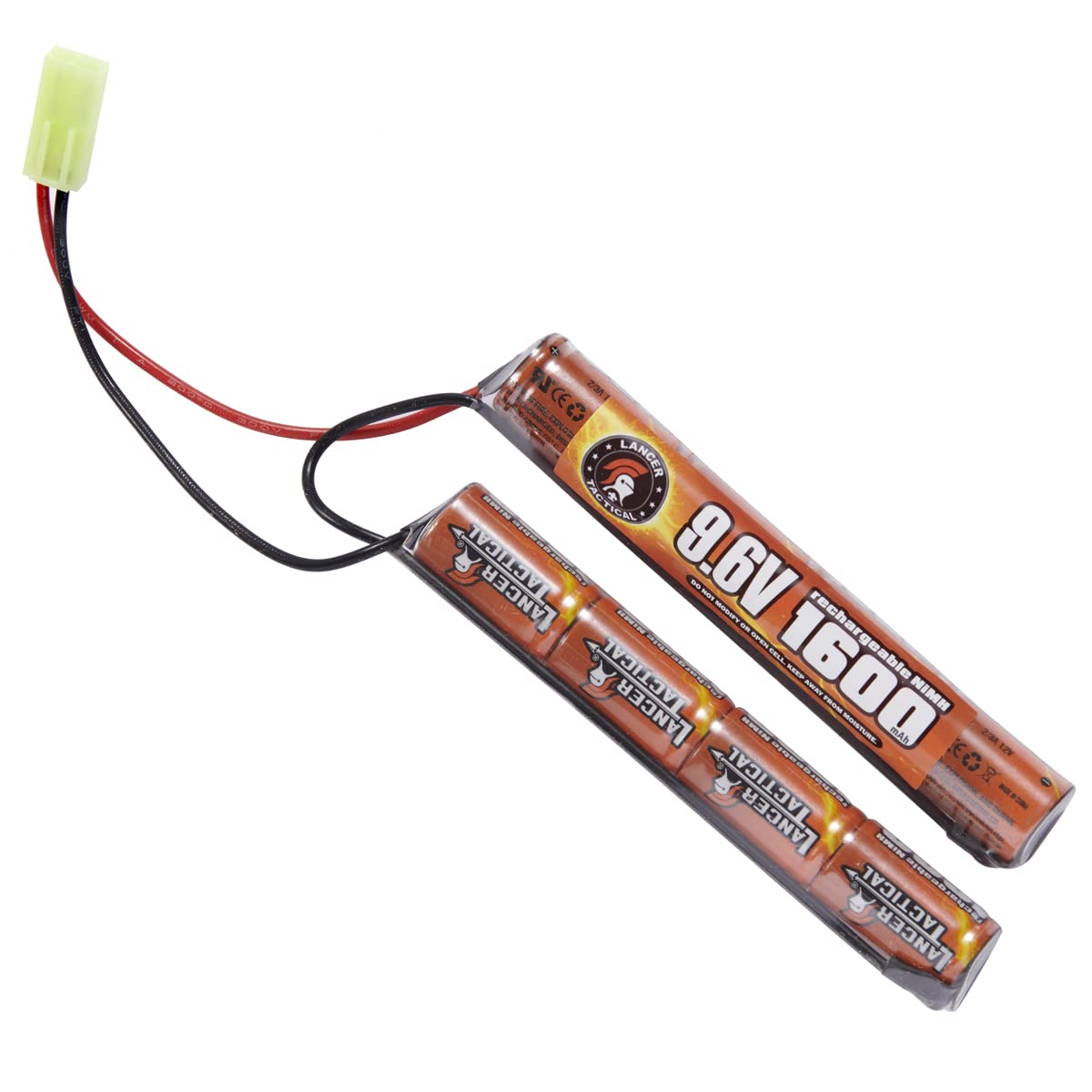 Lancer Tactical Nimh Airsoft Battery Compatible with Lancer AEG Airsoft (9.6V, 1600 mAh Nunchuck)