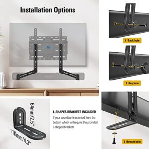 Mounting Dream Soundbar Mount Sound Bar TV Bracket for Mounting Above or Under TV Fits Most of Sound Bars Up to 15 Lbs, with Detachable Long Extension Plates MD5420