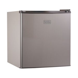 black+decker bcrk17v compact refrigerator energy star single door mini fridge with freezer, 1.7 cubic ft., vcm, silver