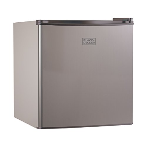 BLACK+DECKER BCRK17V Compact Refrigerator Energy Star Single Door Mini Fridge with Freezer, 1.7 Cubic Ft., VCM, Silver