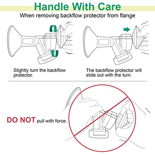 Maymom Backflow Protector, Long Stem, Compatible with Spectra S1, S2 and 9 Pumps, Compatible with Medela Flanges and Medela Parts; 2pc