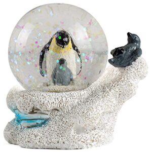 elanze designs mommy penguin and chicks 3 x 3 miniature 45mm water globe table top figurine