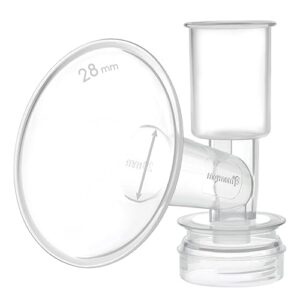 maymom breast shield flange compatible with ameda breast pumps (28 mm, large, 1-piece)