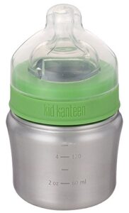 klean kanteen kid baby bottle with lid, brushed stainless, one size/9 oz