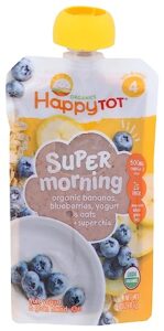 happy tot baby organic banana blueberry yogurt & oats super morning, 4 oz