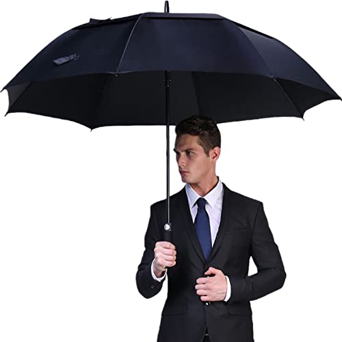 G4Free Large Oversized Golf Umbrella Double Canopy Navy Blue Windproof Waterproof Automatic Open Travel Umbrellas (Dark Blue)