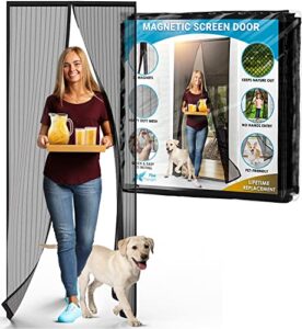 easy install, self-closing, pet friendly walk through door screen magnetic closure (38"x82") - the original mesh magnetic screen door for sliding door keeps bugs out - magnetic screen door flux phenom