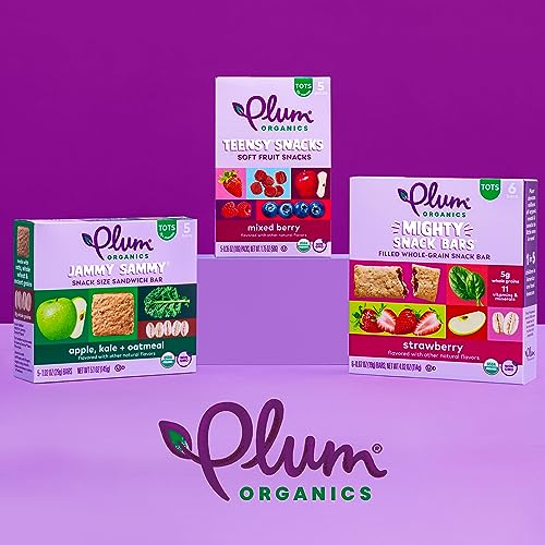 Plum Organics | Mighty Snack Bars | Organic Toddler & Kids Snacks | Blueberry + Strawberry Variety Pack | 0.67 Ounce Bar (48 Total)