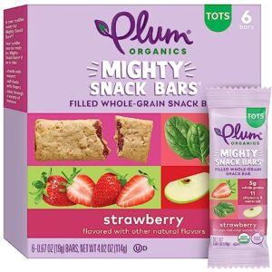 Plum Organics | Mighty Snack Bars | Organic Toddler & Kids Snacks | Blueberry + Strawberry Variety Pack | 0.67 Ounce Bar (48 Total)