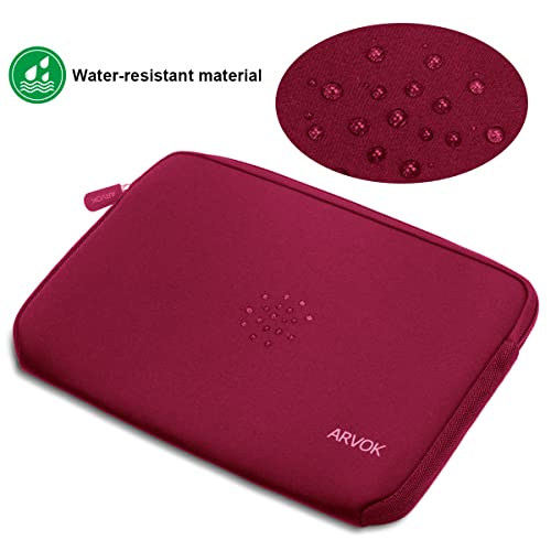 Arvok 13 13.3 14 Inch Laptop Sleeve Case for MacBook Pro 14 2021/Water-Resistant Notebook Chromebook Computer Pocket Briefcase Carrying Bag Pouch Skin Cover for HP/Dell/Lenovo/Asus/Acer, Wine Red