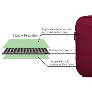 Arvok 13 13.3 14 Inch Laptop Sleeve Case for MacBook Pro 14 2021/Water-Resistant Notebook Chromebook Computer Pocket Briefcase Carrying Bag Pouch Skin Cover for HP/Dell/Lenovo/Asus/Acer, Wine Red