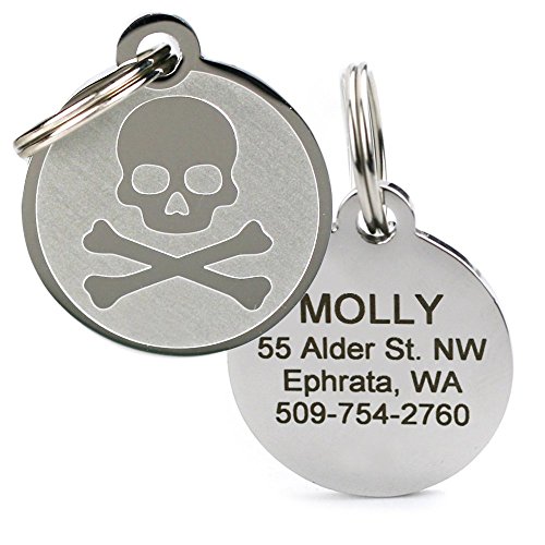 GoTags Playful, Custom Engraved Pet ID Tags, Solid Stainless Steel, Personalized Dog and Cat Pet ID with up to 4 Lines of Text, Cute, Durable and Long-Lasting