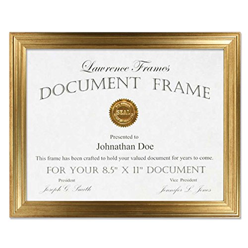 Lawrence Frames 536281 8.5x11 Sutter Burnished Gold Picture Frame