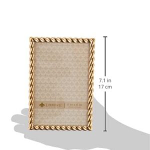 Lawrence Frames Rope Design Metal Frame, 4x6, Gold