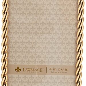 Lawrence Frames Rope Design Metal Frame, 4x6, Gold