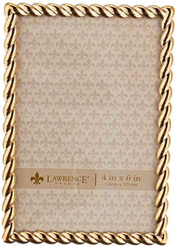 Lawrence Frames Rope Design Metal Frame, 4x6, Gold