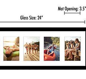 Americanflat 8x24 Collage Picture Frame in Black - Displays Five 4x6 Frame Openings - Engineered Wood Panoramic Picture Frame with Shatter Resistant Glass and Hanging Hardware Included