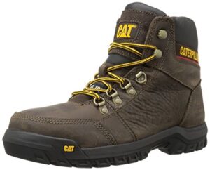 cat footwear men's outline steel toe work boot, seal brown, 9.5