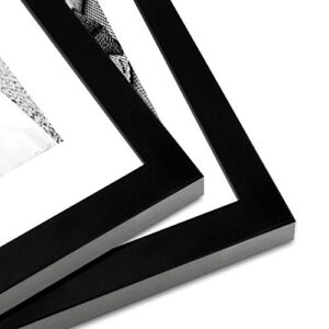 Americanflat 7 Pack Black Gallery Wall Frame Set - Includes One 11x14 Frame, Two 8x10 Frames, and Four 5x7 Frames - Picture Frames Collage Wall Decor with Shatter Resistant Glass and Hanging Hardware