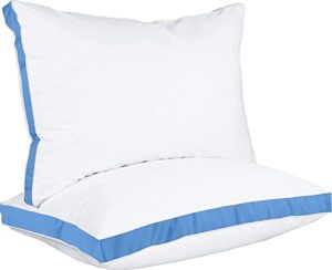 utopia bedding bed pillows for sleeping queen size (blue), set of 2, cooling hotel quality, gusseted pillow for back, stomach or side sleepers