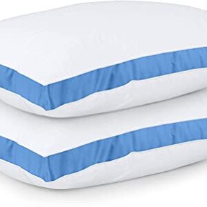 Utopia Bedding Bed Pillows for Sleeping Queen Size (Blue), Set of 2, Cooling Hotel Quality, Gusseted Pillow for Back, Stomach or Side Sleepers