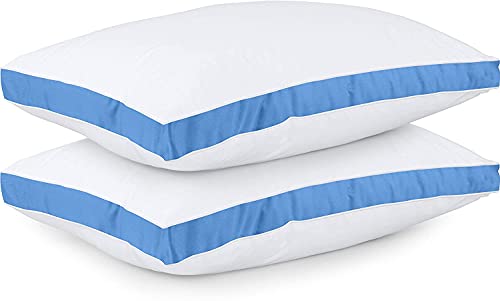 Utopia Bedding Bed Pillows for Sleeping Queen Size (Blue), Set of 2, Cooling Hotel Quality, Gusseted Pillow for Back, Stomach or Side Sleepers