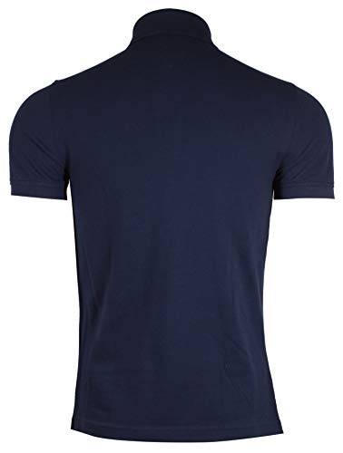 Tommy Hilfiger Mens Stretch Slim Fit Pique Polo Shirt (Medium, Navy)