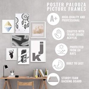 Poster Palooza 14x24 Frame Black Modern Solid Wood Picture Frame | UV Acrylic Plexiglass, Foam Board Backing & Hanging Hardware Included