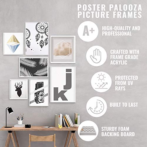 Poster Palooza 14x24 Frame Black Modern Solid Wood Picture Frame | UV Acrylic Plexiglass, Foam Board Backing & Hanging Hardware Included