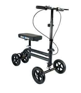 kneerover economy knee scooter steerable knee walker crutch alternative with dual braking system in matte black