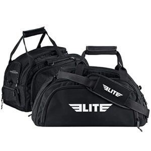elite sports warrior series boxing mma bjj gear gym duffel backpack bag, large