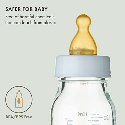 Natursutten Replacement Slow-Flow Bottle Nipples for Glass Baby Bottles - Eco-Friendly, BPA-Free Natural Rubber Nipples for Natursutten Baby Bottles - Made in Italy - 2 Pack