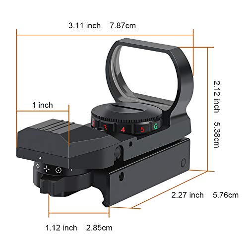 Feyachi Reflex Sight - Adjustable Reticle (4 Styles) Both Red and Green in one Sight!