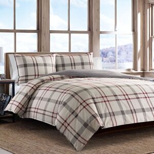 Eddie Bauer - Queen Duvet Cover Set, Reversible Cotton Bedding with Matching Shams, Stylish Home Decor (Portage Bay Grey, Queen)