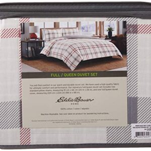 Eddie Bauer - Queen Duvet Cover Set, Reversible Cotton Bedding with Matching Shams, Stylish Home Decor (Portage Bay Grey, Queen)