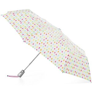 totes automatic open water-resistant travel foldable umbrella, white rain
