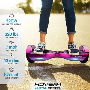 Hover-1 Ultra Electric Self-Balancing Hoverboard Scooter, Black, 25 x 9 x 9.5 inches