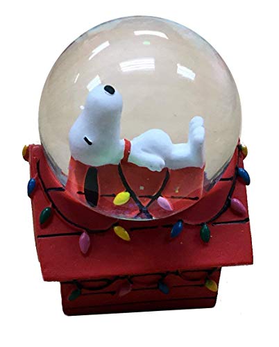 Westland Peanuts Snoopy on Doghouse Mini Christmas Snowglobe (2-3/4 inches Tall)